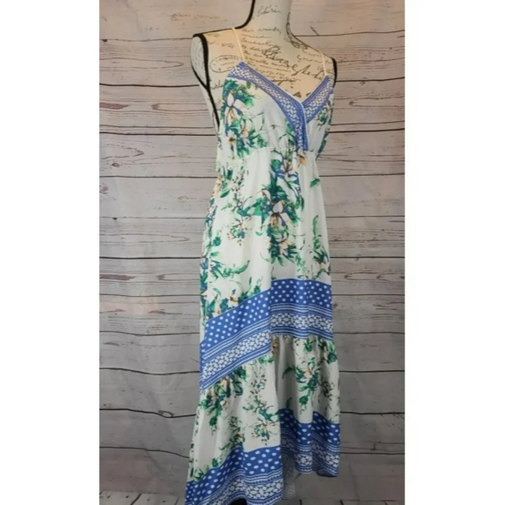 Jealous Tomato Hi Low Strappy Floral Print Dress -M - Picture 1 of 5